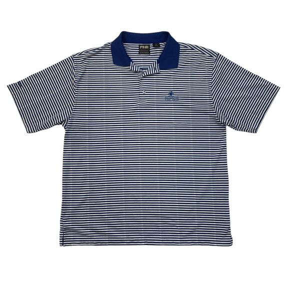 Ping Polo Shirt Mens XL Extra Large Surf Blue Striped Dry Fiber Dynamics Golf - Picture 1 of 13
